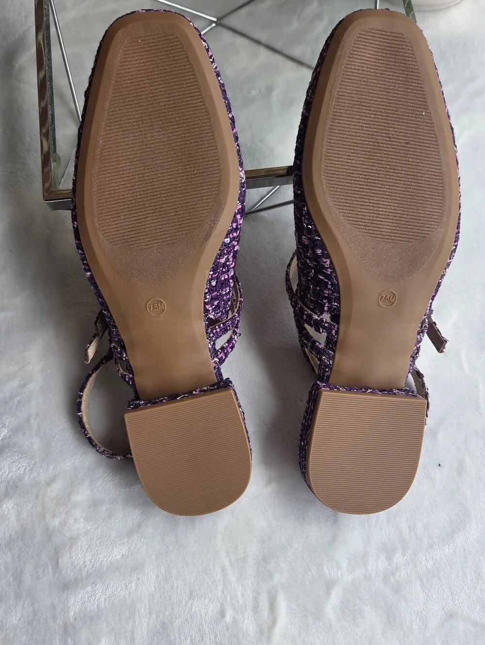 💜 CUSHIONAIRE Password Purple Tweed Mary Jane Flats Women’s 7.5M